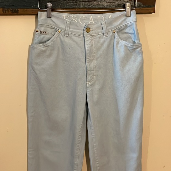 Vintage Escada One Powder Blue High Waist Tapered Jeans Size 38 - Picture 9 of 16